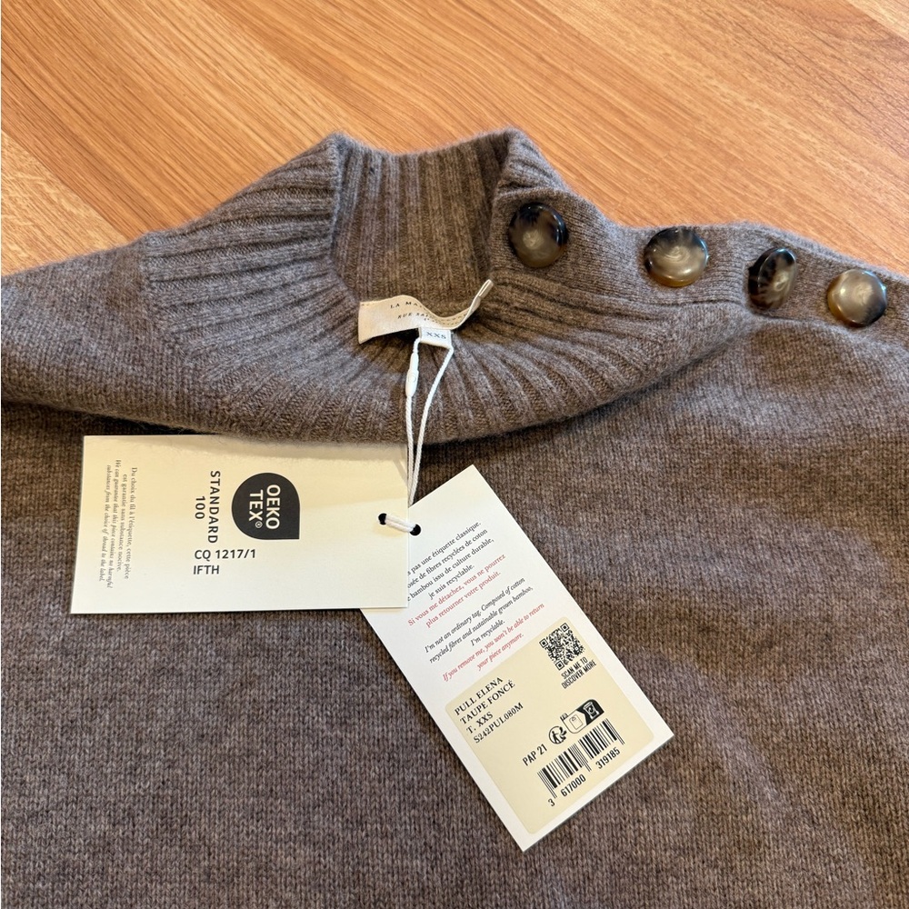 Sezane Taupe Sweater NWT RARE - Picture 4 of 5